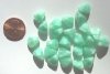 25 11mm Triangular Satin Green Givre Nuggets
